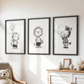 Load image into Gallery viewer, Black White Gender-Neutral Nursery Art Set. Lion Tiger Zebra
