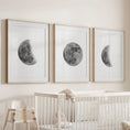 Load image into Gallery viewer, Moon Phases Set of 3 Prints. Black and White Lunar Cycle
