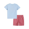 Load image into Gallery viewer, Blue Crab Shirt and Red Gingham Shorts Set
