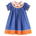 Load image into Gallery viewer, Blue Pumpkin Sunflower Smocked Bishop Dress
