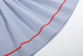 Load image into Gallery viewer, Blue Seersucker Baseball Smocked Bishop Dress
