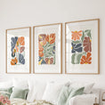 Load image into Gallery viewer, Boho Botanical Set of 3 Wall Art. Abstract Flowers Prints
