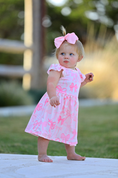 Load image into Gallery viewer, Bow Print Flying Sleeve Girls Dress
