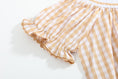 Load image into Gallery viewer, Brown Gingham Football Smocked Bishop Dress
