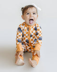 Load image into Gallery viewer, Bamboo Zip Romper | Checkered Pumpkin
