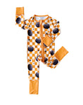 Load image into Gallery viewer, Bamboo Zip Romper | Checkered Pumpkin
