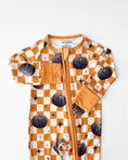 Load image into Gallery viewer, Bamboo Zip Romper | Checkered Pumpkin
