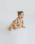 Load image into Gallery viewer, Bamboo Zip Romper | Checkered Pumpkin
