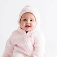 Load image into Gallery viewer, Chenille - Pretty Pink & Ivory Stripe Hooded Jacket
