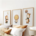 Load image into Gallery viewer, Woodland Jungle Set of 3 Prints. Lion, Giraffe, Tiger Art
