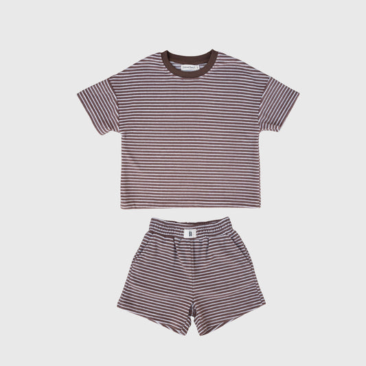 Child Terry Short Set | Cola Stripe