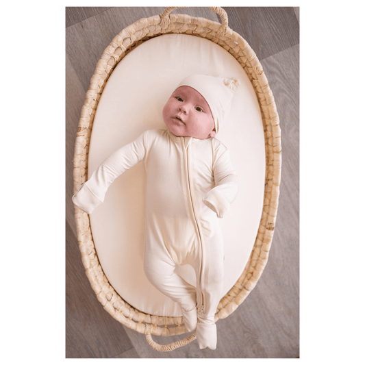 Cream Baby Pajamas | Zipper Romper