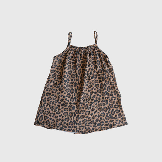 Child Muslin Sleeveless Dress | Leopard
