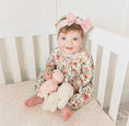 Load image into Gallery viewer, Dusty Pink Floral Baby Pajamas | Ruffle Zipper Romper

