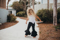 Load image into Gallery viewer, Black Denim Double Ruffle Pant

