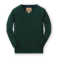 Load image into Gallery viewer, Fine Gauge V-Neck Organic Sweater with Elbow Patches - Baby
