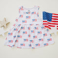 Load image into Gallery viewer, 4th of July Flag Print Bamboo Peplum Top & Bike Shorts
