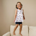 Load image into Gallery viewer, 4th of July Flag Print Bamboo Peplum Top & Bike Shorts
