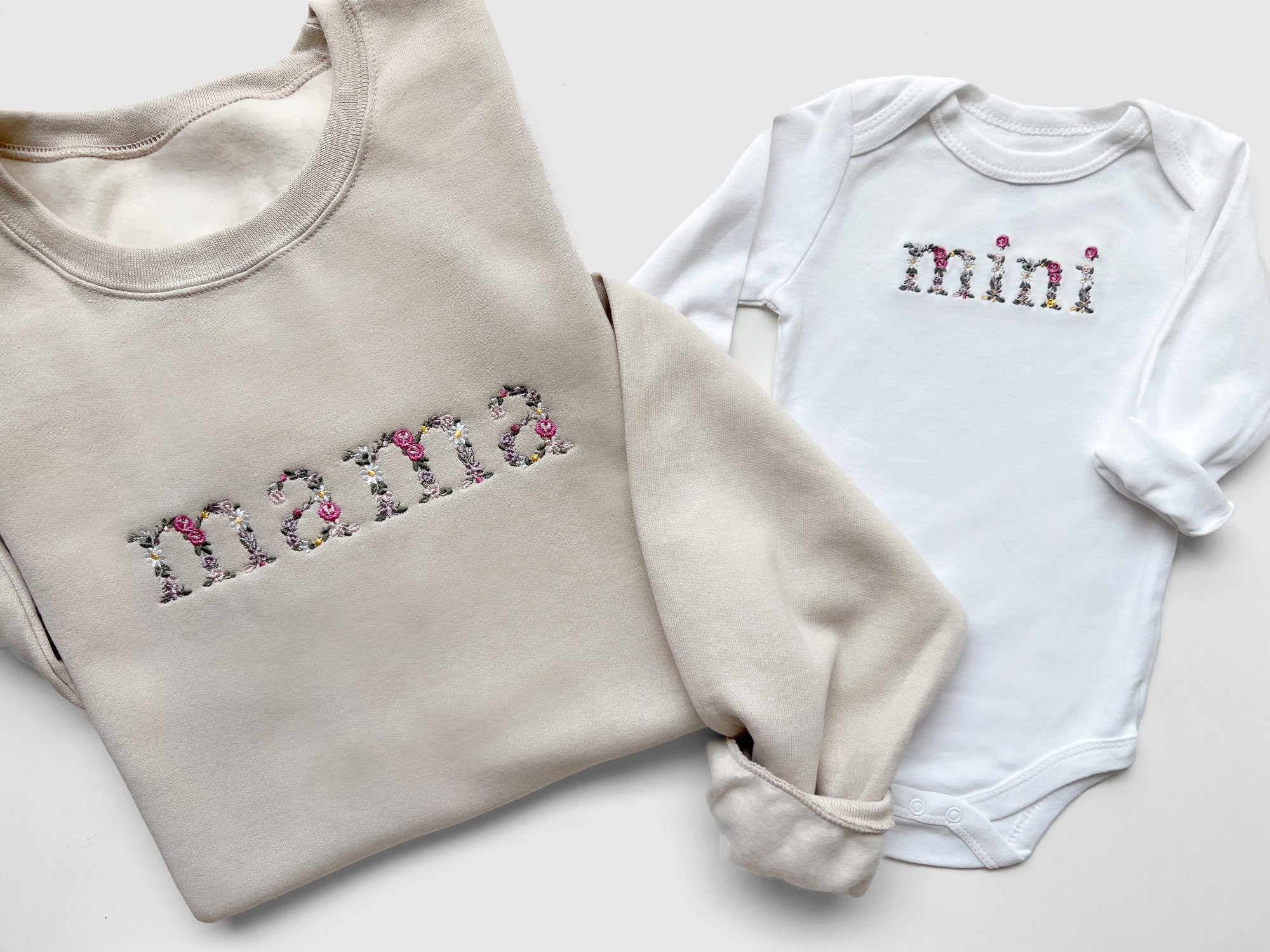 Floral Mama and Mini Matching Outfits | Embroidered Mommy and Me Sweatshirts