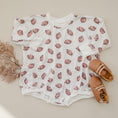 Load image into Gallery viewer, Football Print Bamboo Bubble Romper
