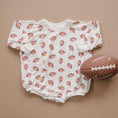 Load image into Gallery viewer, Football Print Bamboo Bubble Romper
