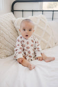 Load image into Gallery viewer, Football Print Bamboo Bubble Romper
