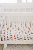 Load image into Gallery viewer, Football Print Bamboo Crib Sheet
