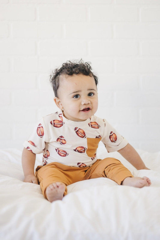 Football Print Bamboo Jogger Set *3-6m left