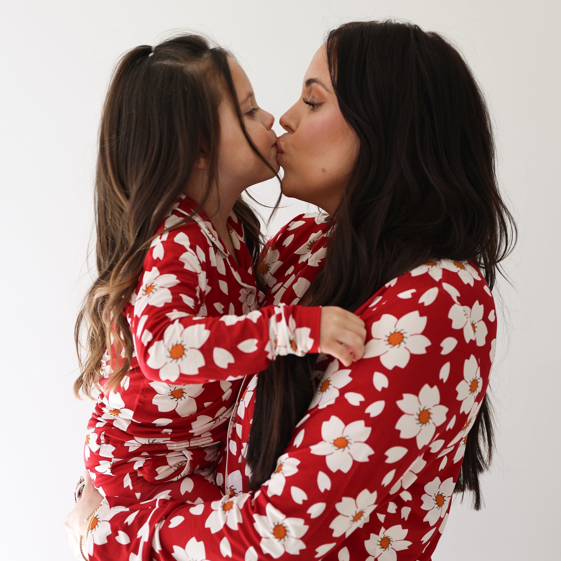 Girl's Bamboo Button Up Lounge Set | Cherry Blossoms