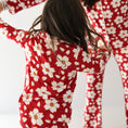 Load image into Gallery viewer, Girl's Bamboo Button Up Lounge Set | Cherry Blossoms
