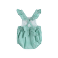Load image into Gallery viewer, Green Gingham Watermelon Ruffle Romper

