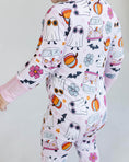 Load image into Gallery viewer, Bamboo Zip Romper | Retro Ghost
