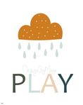 Load image into Gallery viewer, "Let's Just Play" - Sunshine, Rainbow, Clouds Playroom Set - Luster Paper Nursery Wall Art Prints
