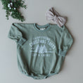 Load image into Gallery viewer, Farm Fresh Christmas Trees Sweatshirt Romper - Sage
