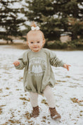 Load image into Gallery viewer, Farm Fresh Christmas Trees Sweatshirt Romper - Sage
