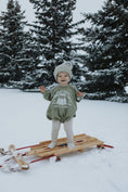 Load image into Gallery viewer, Farm Fresh Christmas Trees Sweatshirt Romper - Sage
