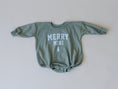 Load image into Gallery viewer, Merry Mini Christmas Sweatshirt Romper
