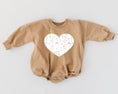 Load image into Gallery viewer, Distressed Heart Sweatshirt Romper - more colors
