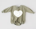 Load image into Gallery viewer, Distressed Heart Sweatshirt Romper - more colors
