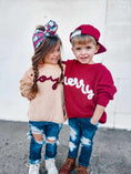 Load image into Gallery viewer, Joy Hand Embroidered Christmas Sweater
