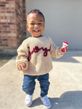 Load image into Gallery viewer, Joy Hand Embroidered Christmas Sweater
