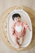Load image into Gallery viewer, Distressed Heart Sweatshirt Romper - more colors
