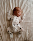 Load image into Gallery viewer, Bamboo Zip Pajamas | White & Black Lightning Bolt
