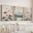 Load image into Gallery viewer, Japandi Style Set of 3 Wall Art. Floral and Mountain Prints
