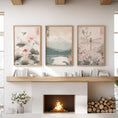 Load image into Gallery viewer, Japandi Style Set of 3 Wall Art. Floral and Mountain Prints
