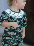 Load image into Gallery viewer, Camouflage Duck Smocking Embroidery Girls Romper
