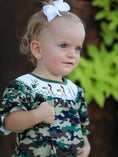 Load image into Gallery viewer, Camouflage Duck Smocking Embroidery Girls Romper
