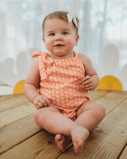 Kimora Bubble Romper - Peach Gardens