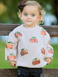 Load image into Gallery viewer, Thanksgiving Pumpkin Sequin Sweater – Beige, Perfect for Fall
