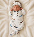 Load image into Gallery viewer, Knotted Baby Gown - Vintage Airplane
